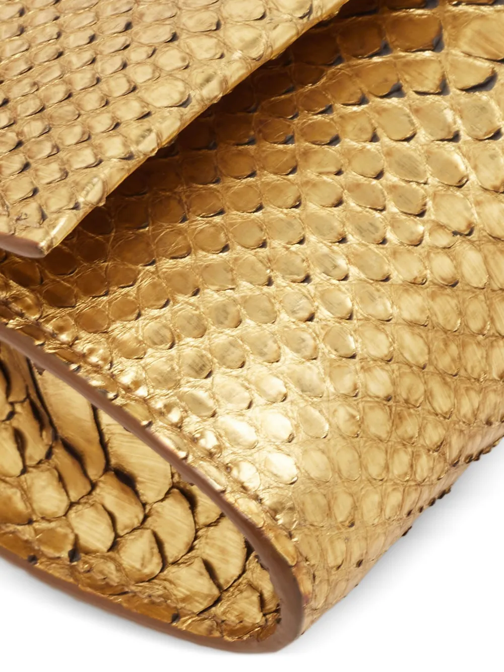 Pre-owned Tom Ford Python Crossbody Bag In Gold