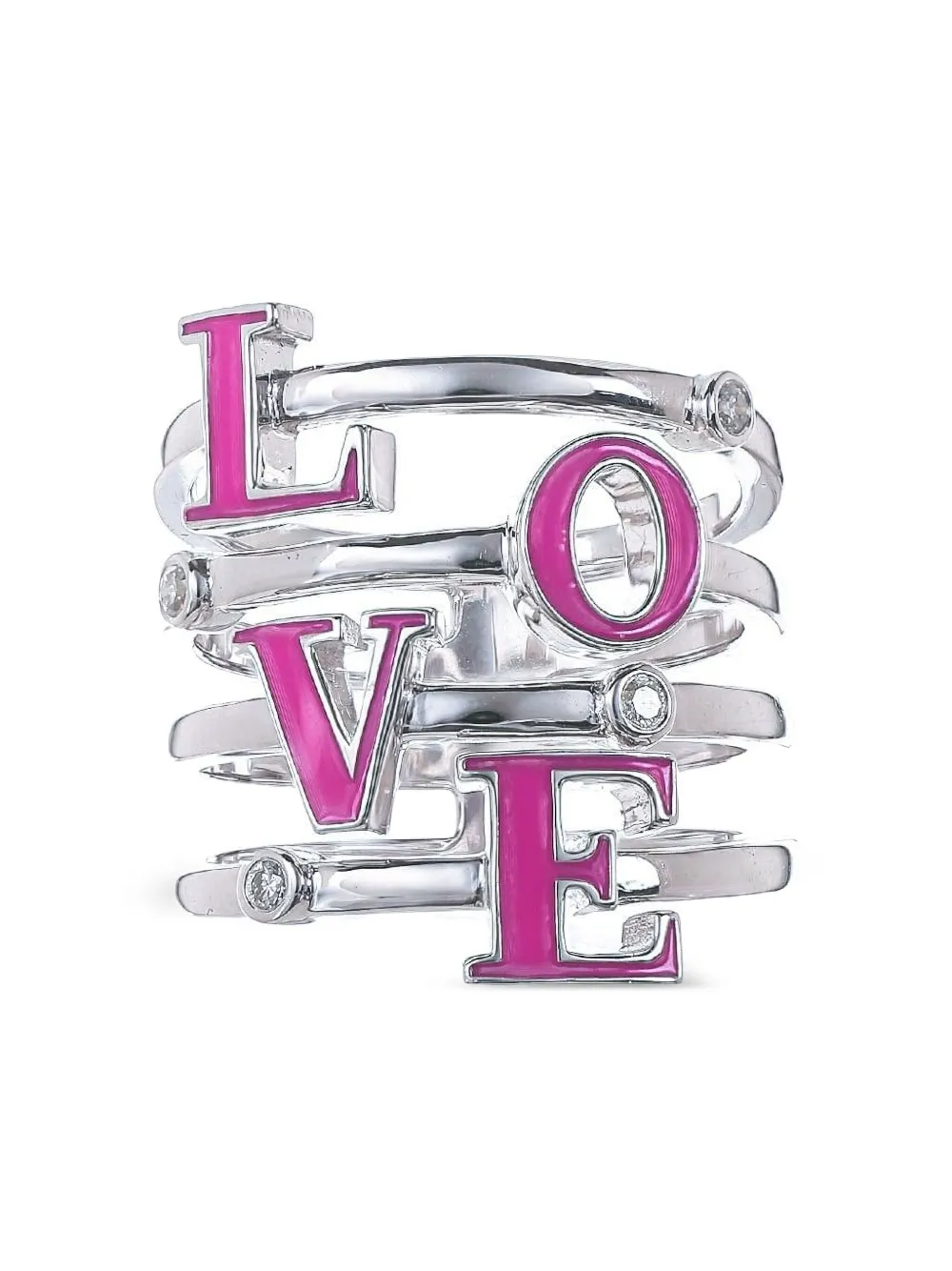Loree Rodkin 14k White Gold Love Diamond Ring In Silver