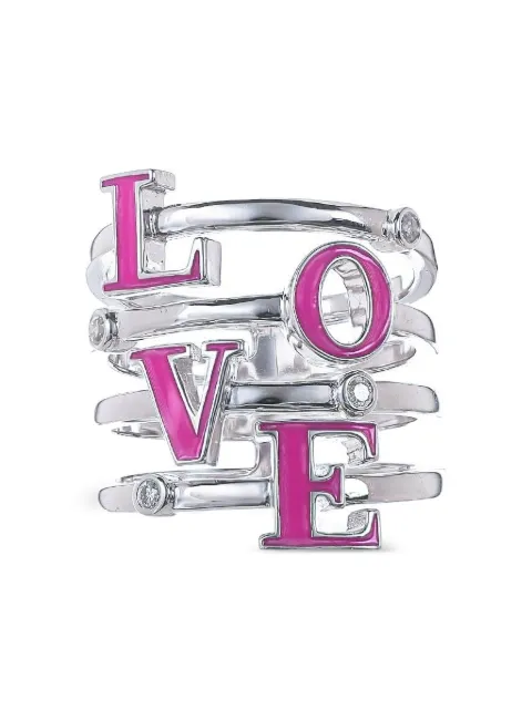 Loree Rodkin anillo Love en oro blanco de 14kt con diamante