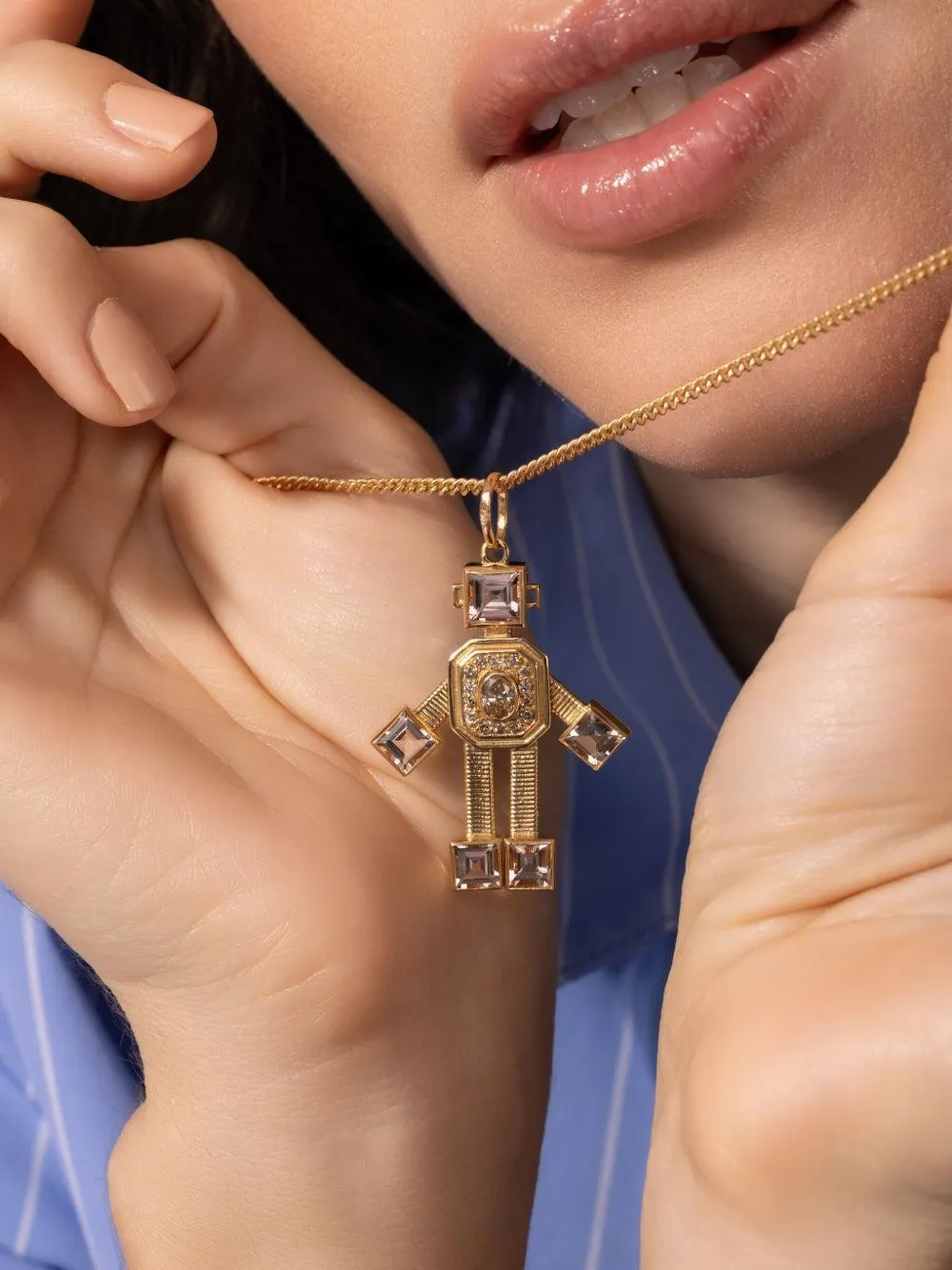 Van Robot dije Robot en oro amarillo de 18kt con diamante | Image 2