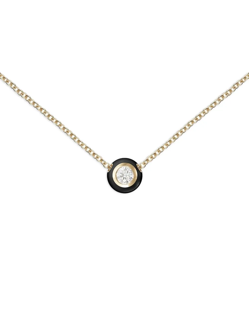 Melissa Kaye 18kt kleine Audrey Gelbgoldhalskette mit schwarzem Diamantanhänger