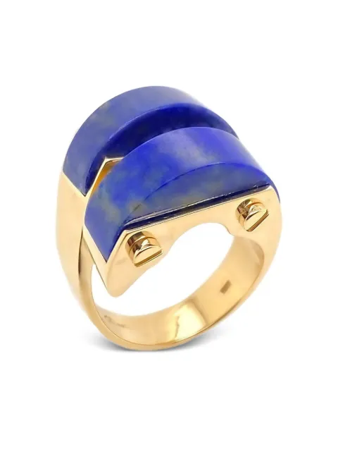Brooks Brothers anillo Doppio Arco en oro amarillo de 18kt con lapislázuli
