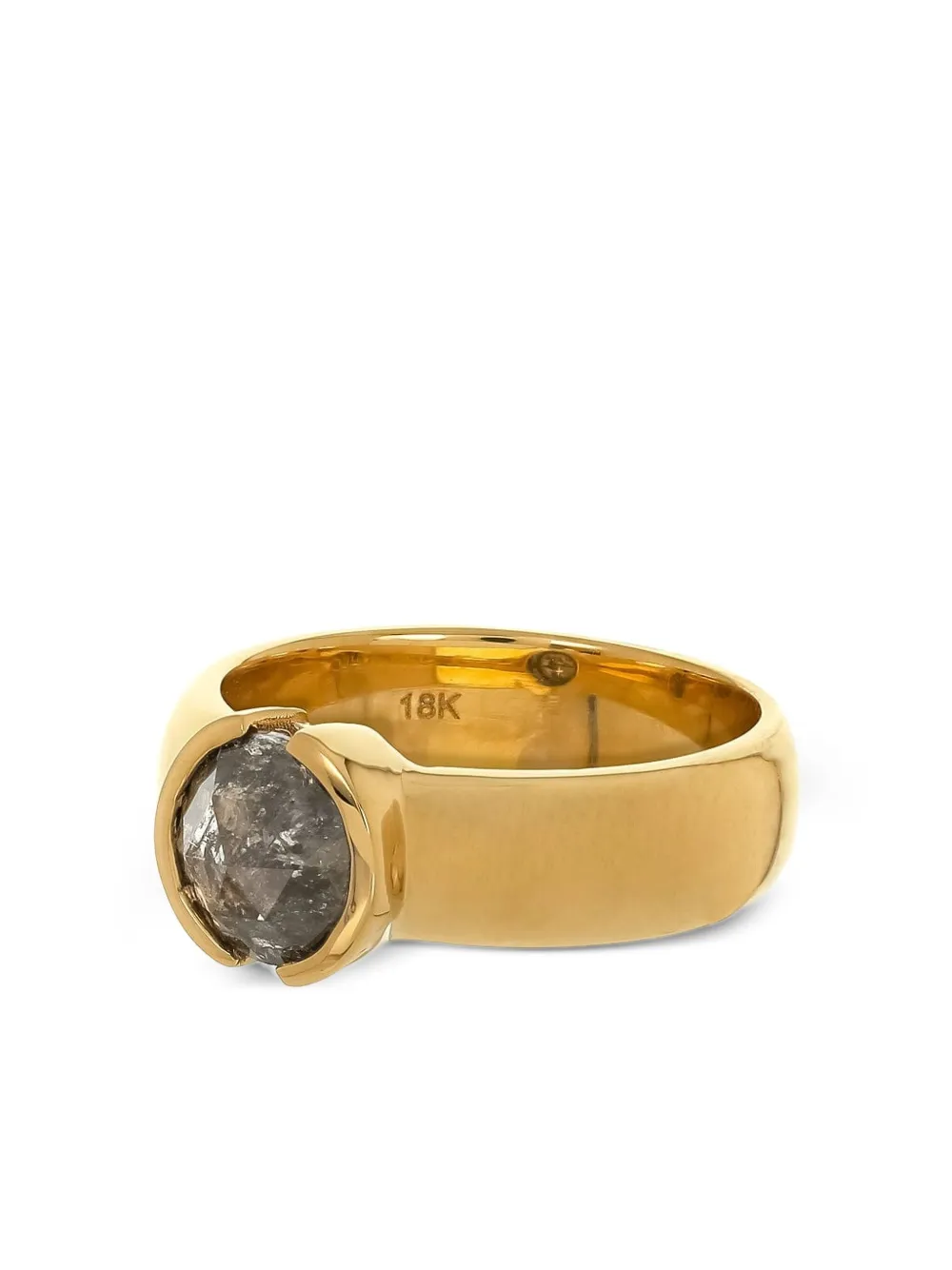 Nimo With Love 18k Yellow Gold Chubby Diamond And Sapphire Ring In Gold