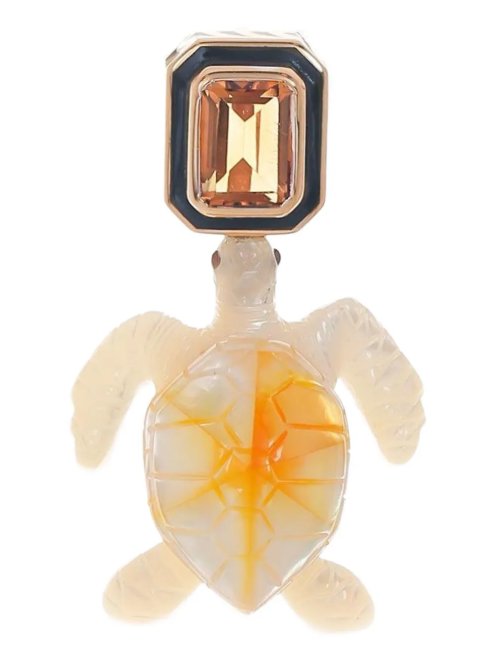 Dezso 18kt Rose Gold Turtle Citrine Pendant Necklace In Gold