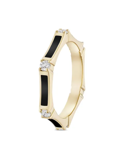 Melissa Kaye bague Black Honey Station en or 18ct à diamants