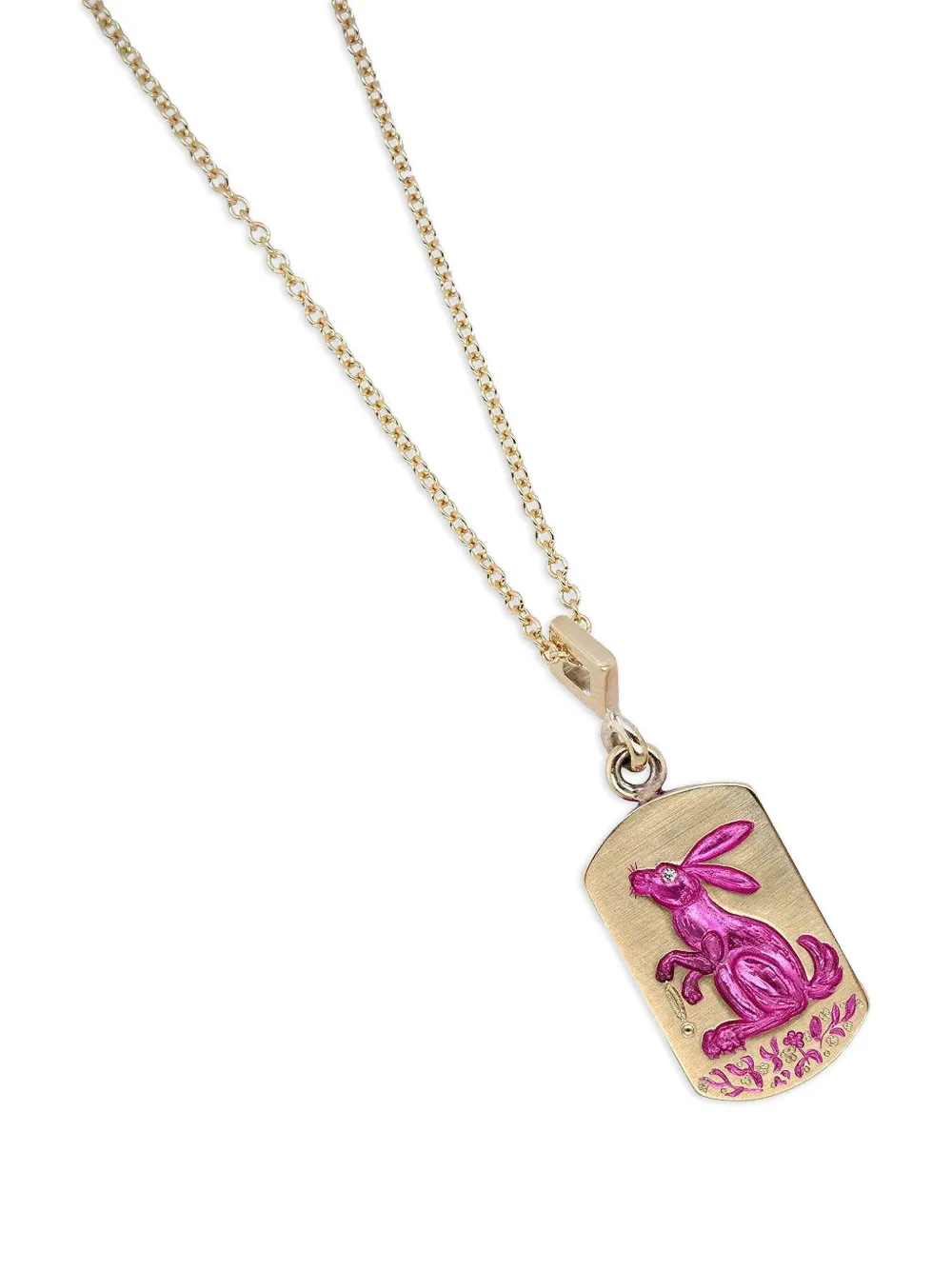 Castro Smith 9kt Yellow Gold Rabbit Sapphire Necklace