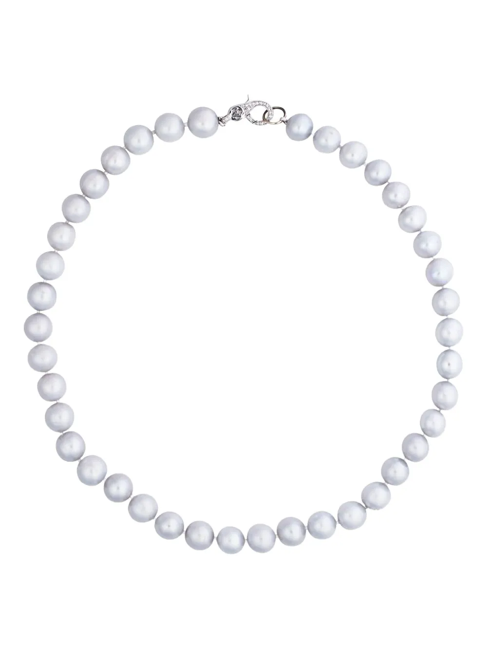 Loree Rodkin 14k White Gold Pearl And Diamond Necklace In Silver