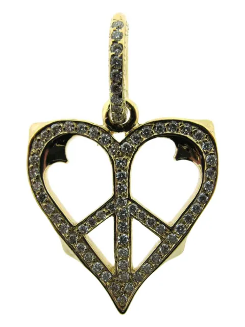 Loree Rodkin medium 14K yellow gold diamond peace-heart charm