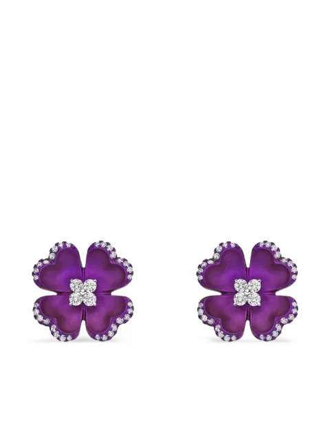 SABOO FINE JEWELS titanium diamond Flower earrings