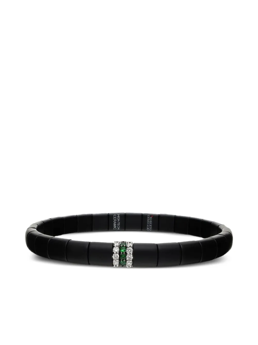 Roberto Demeglio 18k White Gold Lack Ceramic And Diamond Bracelet In Brown