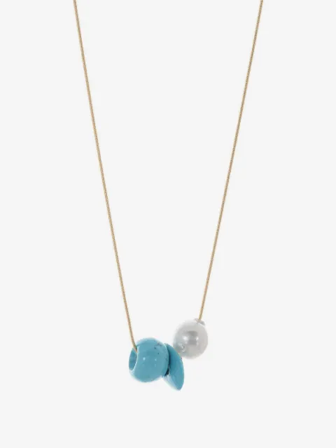 Ten Thousand Things 18K yellow gold turquoise and pearl necklace