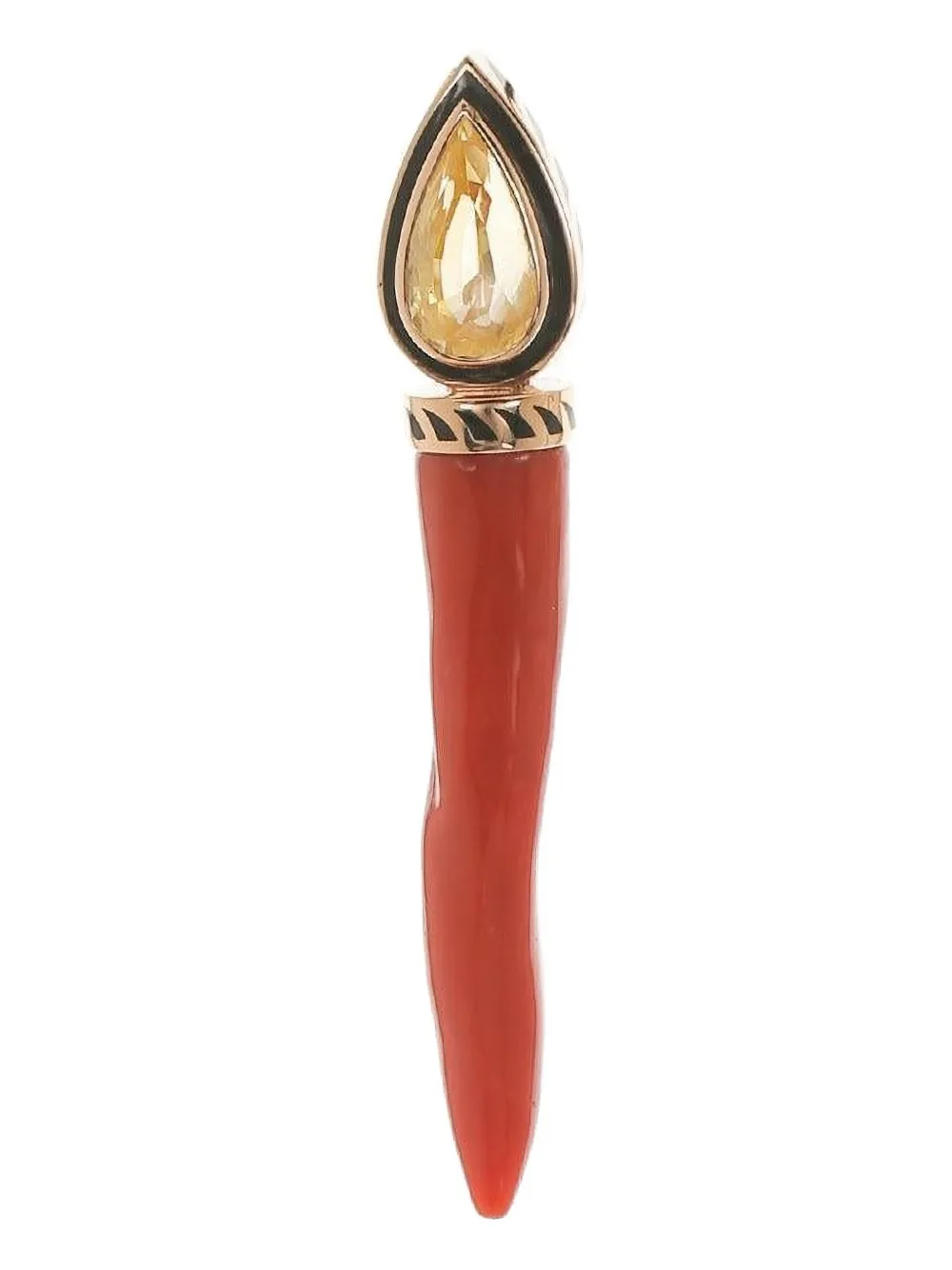 Dezso 18k Rose Gold Cornetto Sapphire Pendant In Gold