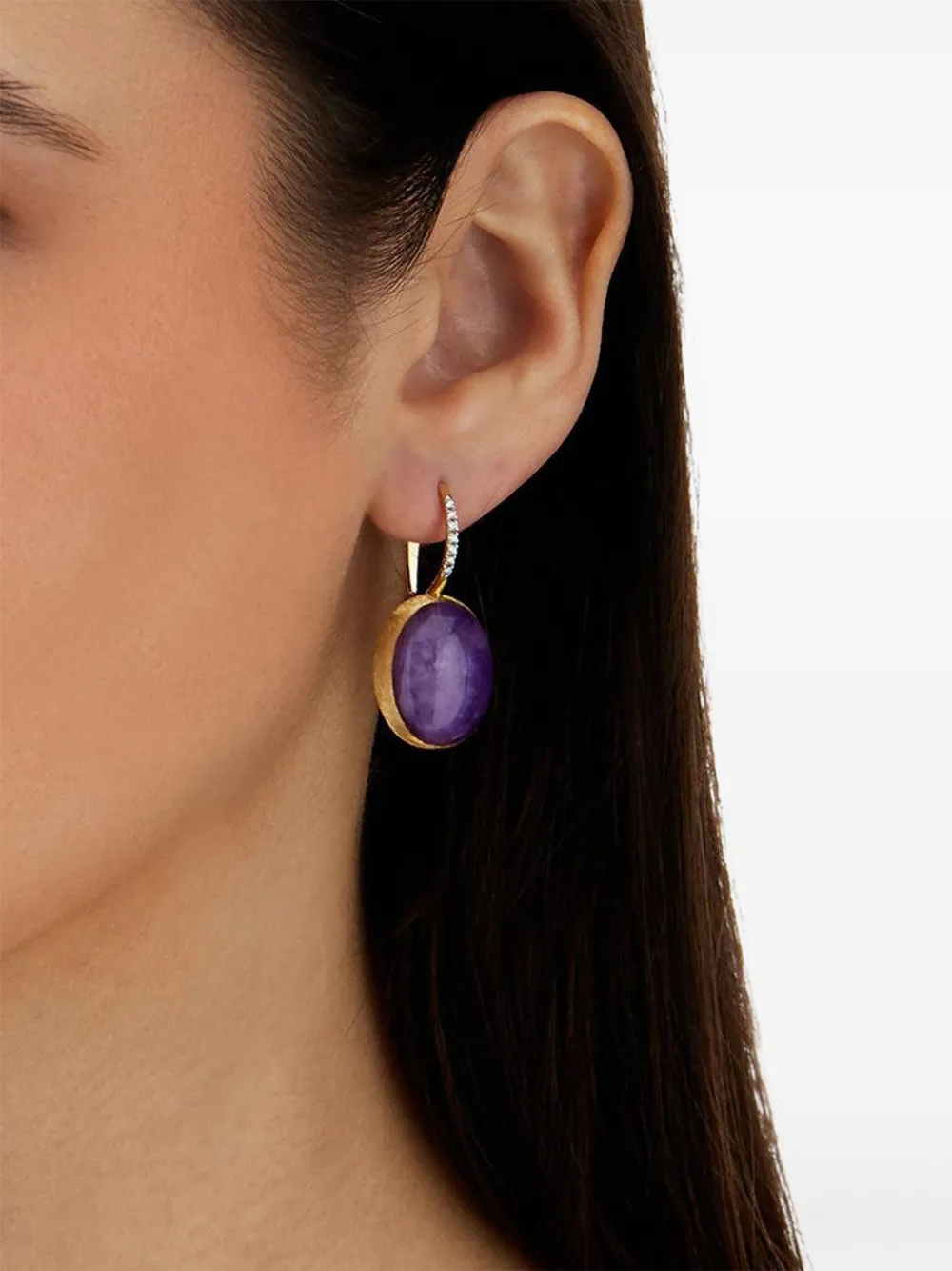Nanis 18k Gold Diamond Earrings In Purple
