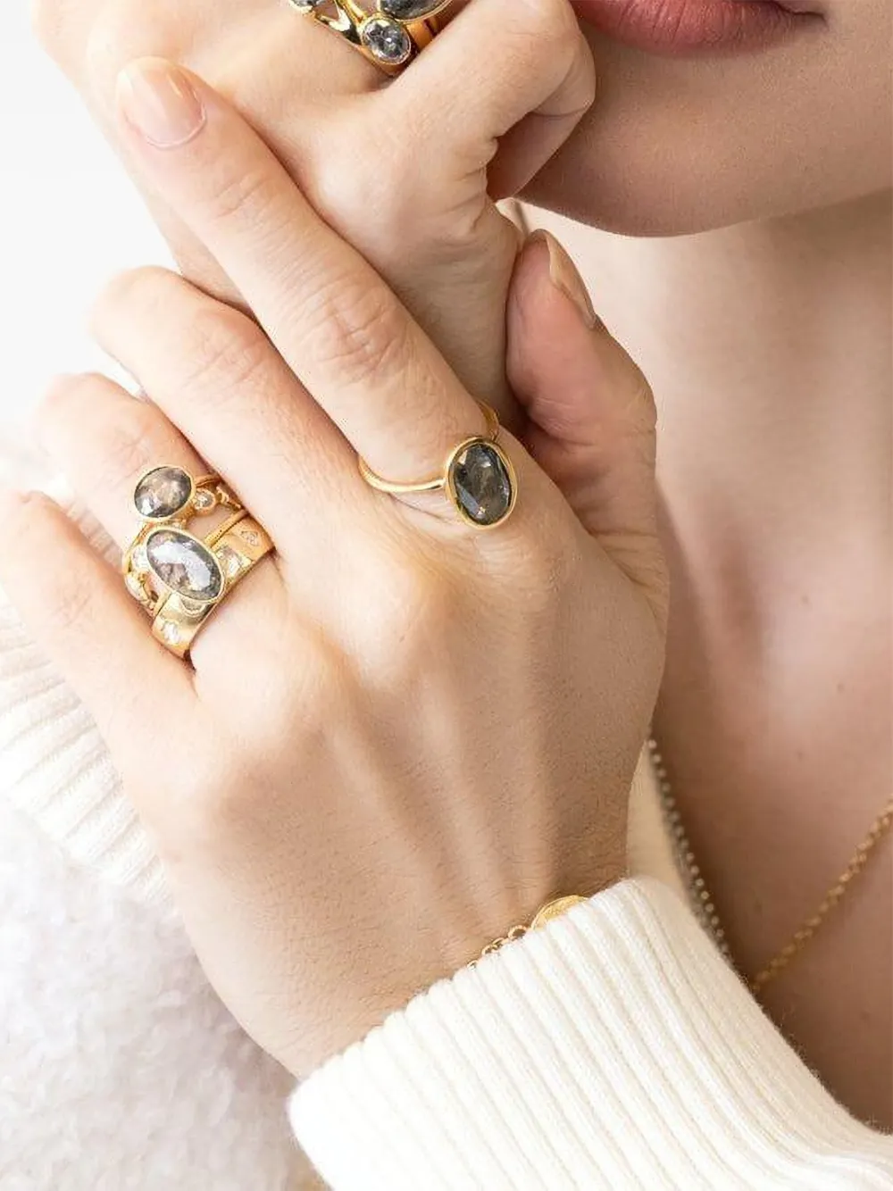 Nimo With Love 18k Yellow Gold The Skinny Diamond Ring In Metallic