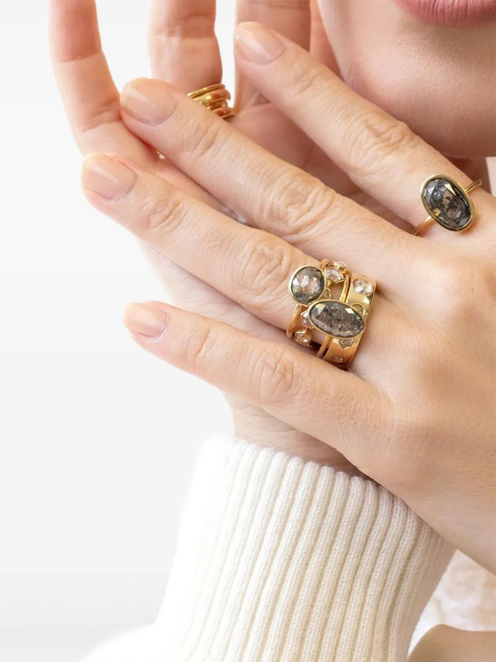Nimo With Love 18k Yellow Gold The Skinny Diamond Ring In Metallic