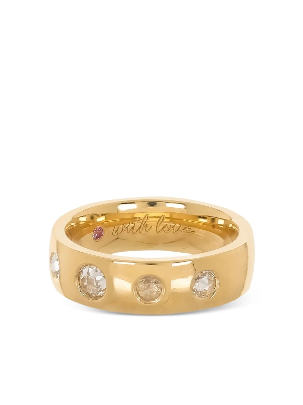 Nimo With Love 18k Yellow Gold Five Diamond Ring In Gold