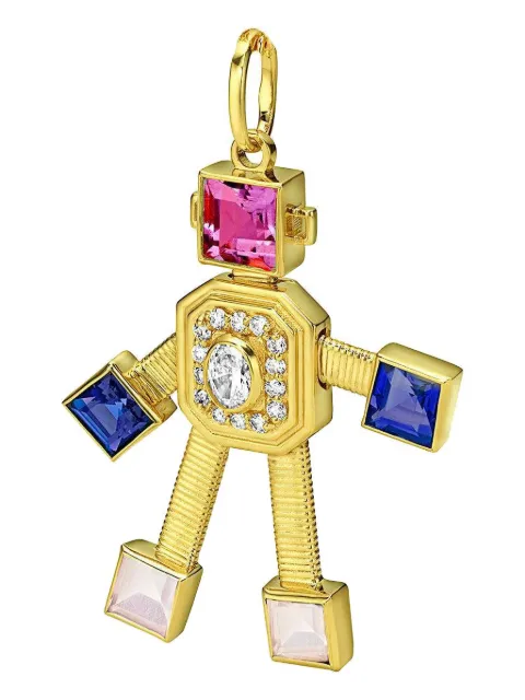 Van Robot dije en oro amarillo de 18kt con gemas