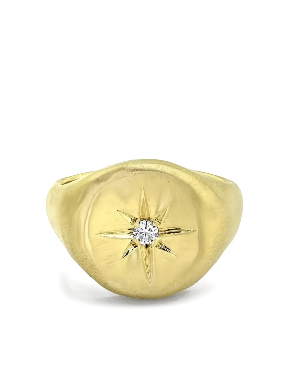 Logan Hollowell Anello a sigillo Star Set Oracle in oro giallo 14 carati con diamanti