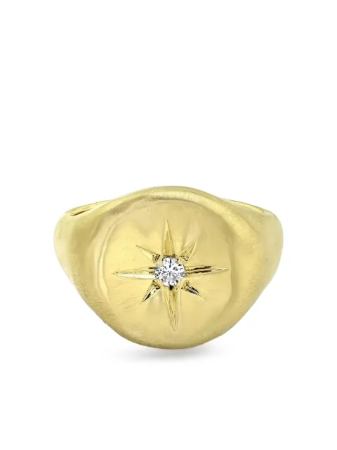 Logan Hollowell 14K yellow gold Star Set Oracle diamond signet ring