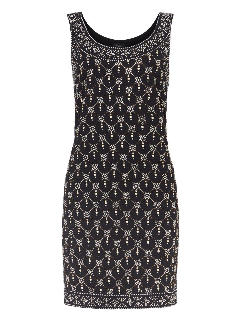 Temperley London Embellished Geometric Mini Dress In Black
