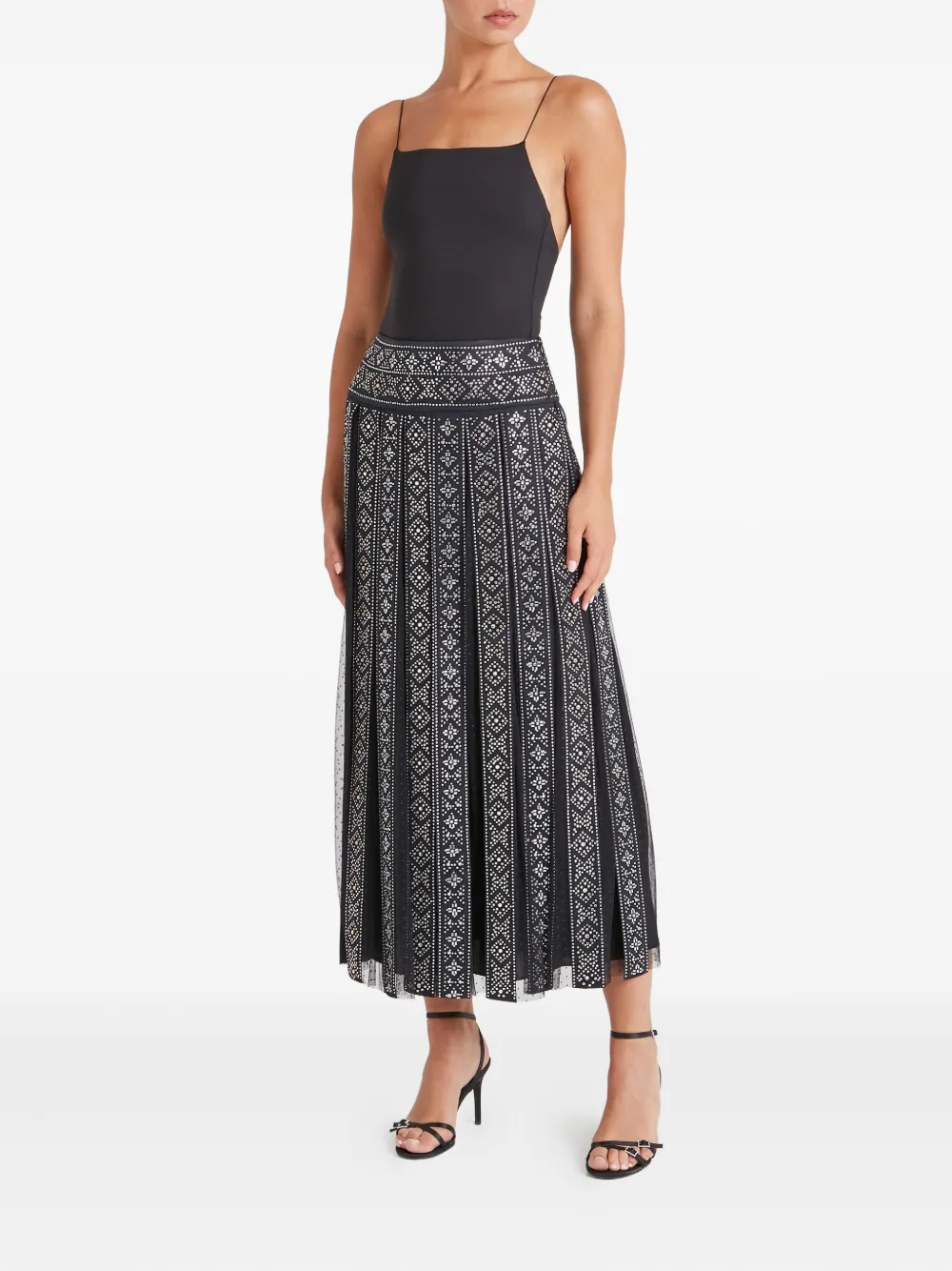Temperley London pleated midi skirt - Zwart