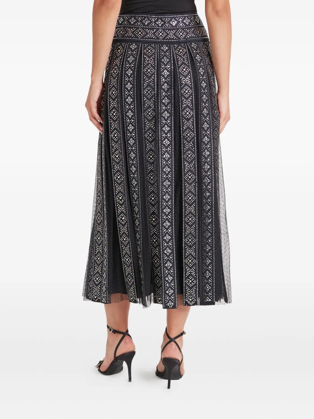 Temperley London Midi-plooirok Zwart