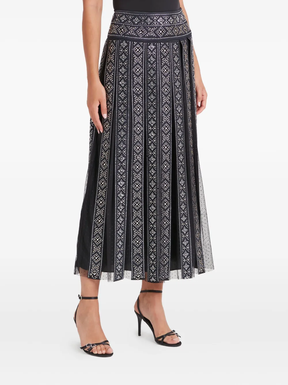 Temperley London Midi-plooirok Zwart