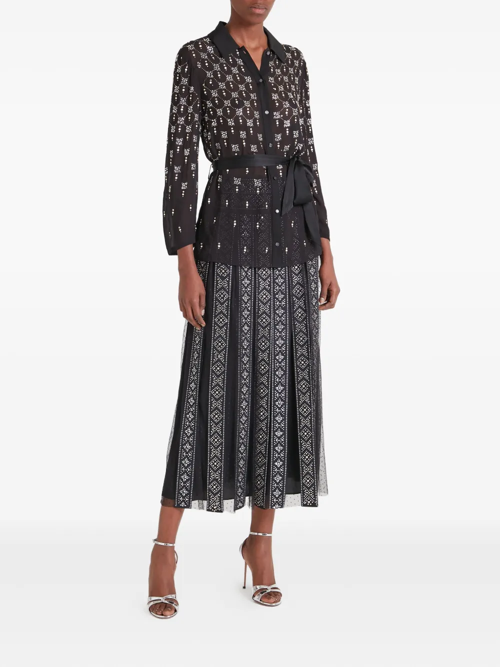 Temperley London beads-embellishment shirt - Zwart