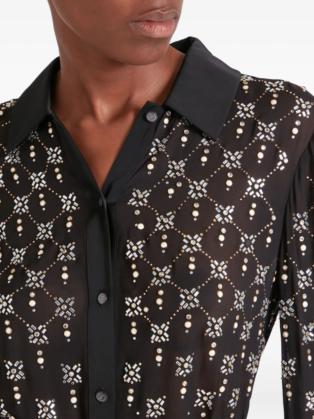 Temperley London Beads-embellishment Shirt In Black