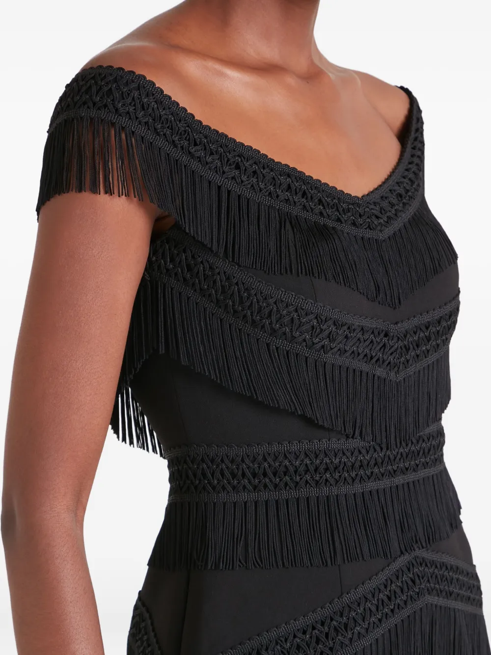 Temperley London Off-shoulder jurk Zwart