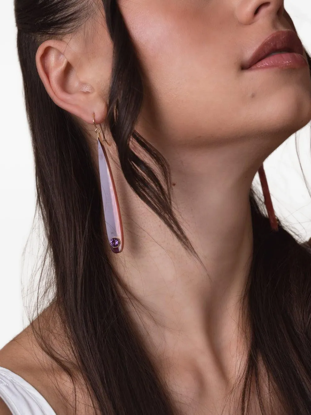 Mark Davis 18k Yellow Gold Bakelite Earrings In Metallic