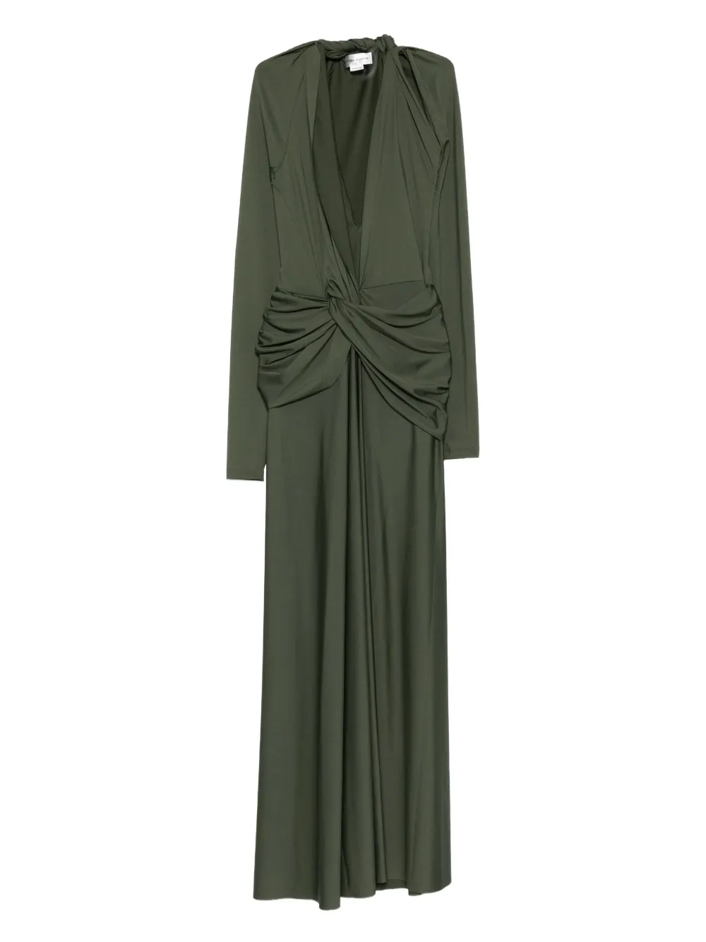Victoria Beckham twist-front long-sleeve dress | Green | Image 1
