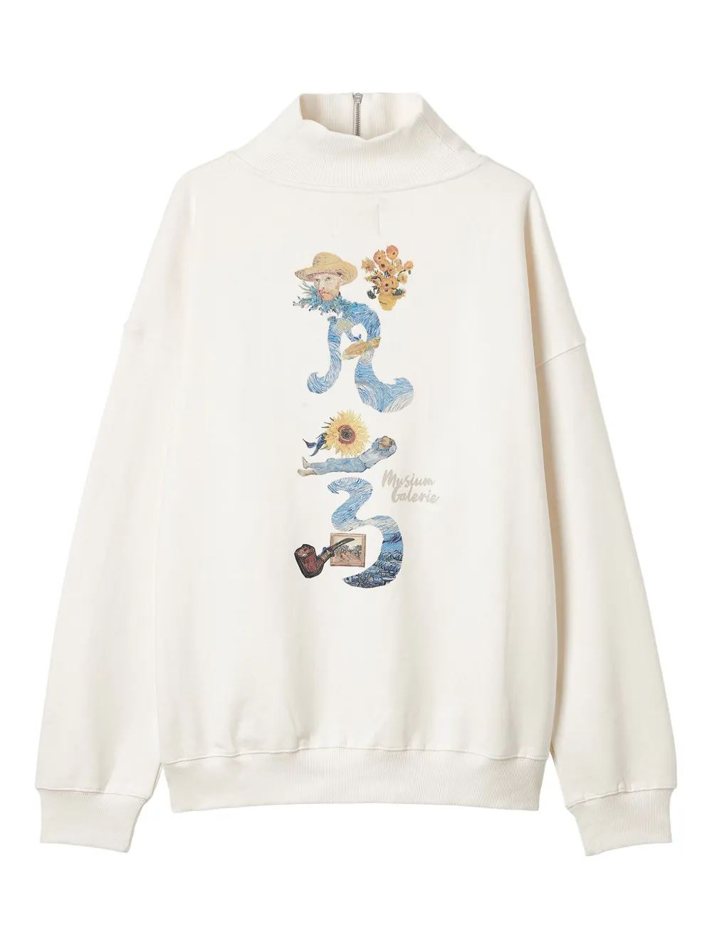 Musium Div. Sweater met verlaagde schouders - Wit