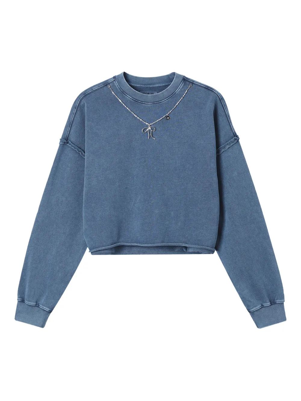 Musium Div. Raw-edge Embellished Sweatshirt In Blue