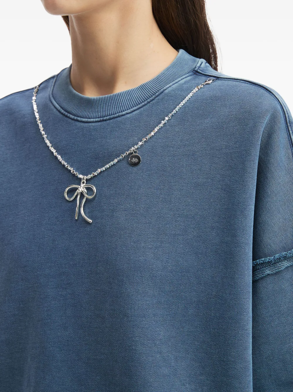 Musium Div. Raw-edge Embellished Sweatshirt In Blue
