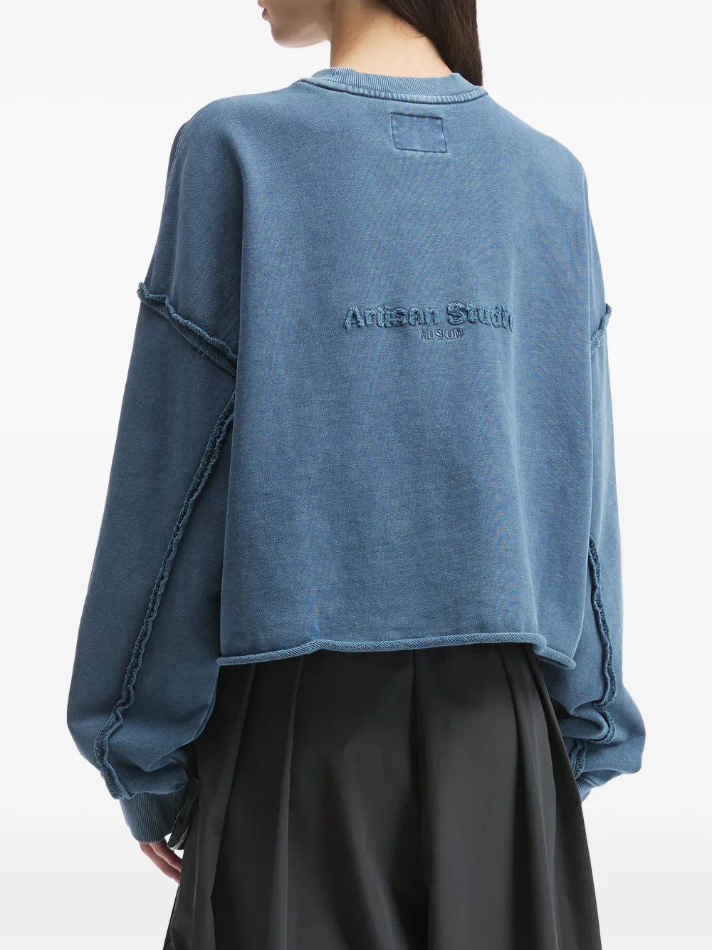 Musium Div. Raw-edge Embellished Sweatshirt In Blue