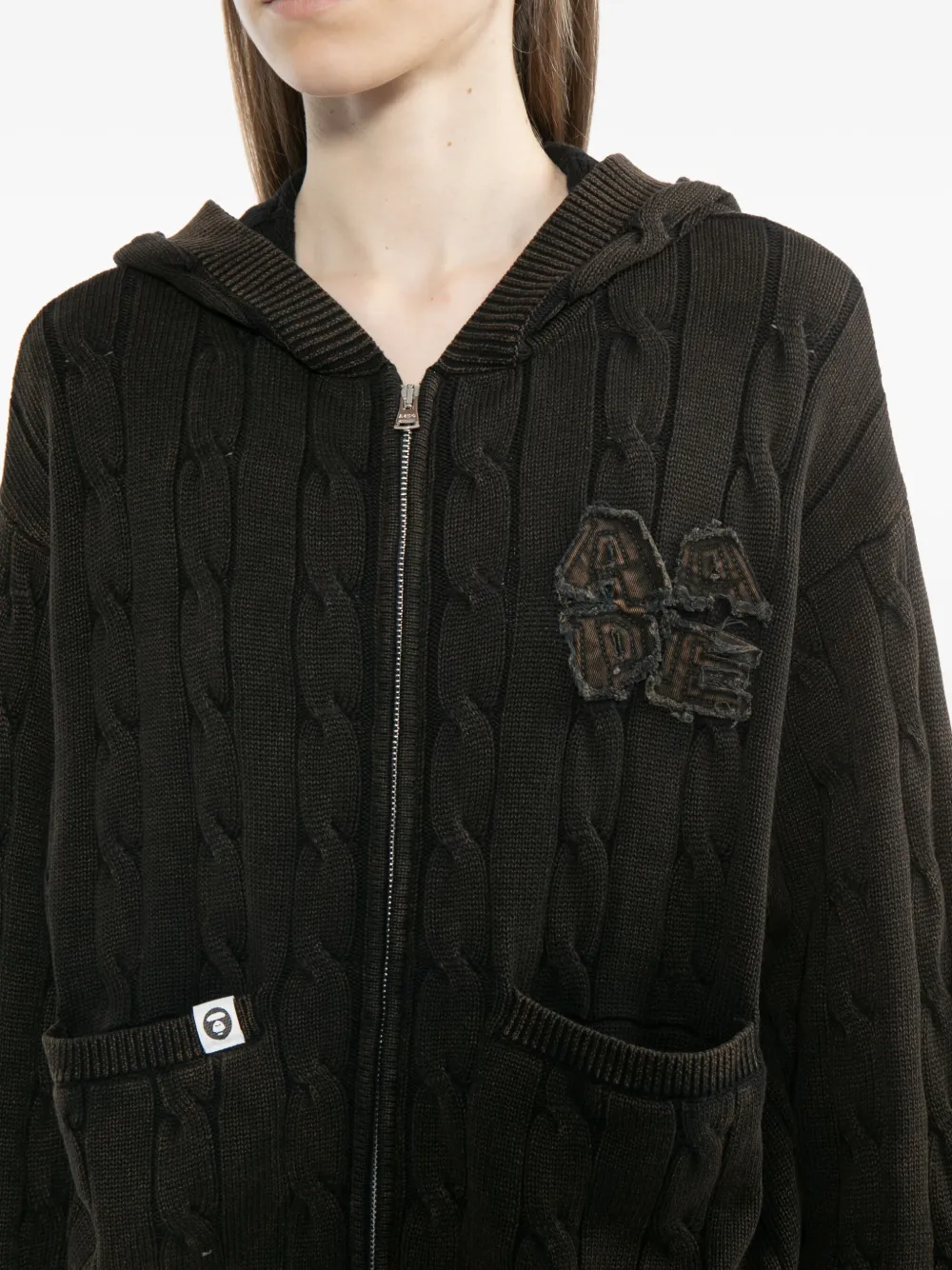 Aape By A Bathing Ape Logo-embroidered Hoodie In Brown