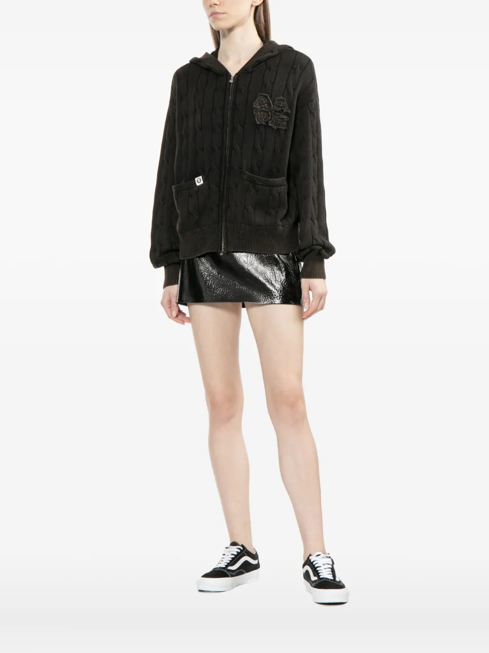 Aape By A Bathing Ape Logo-embroidered Hoodie In Brown