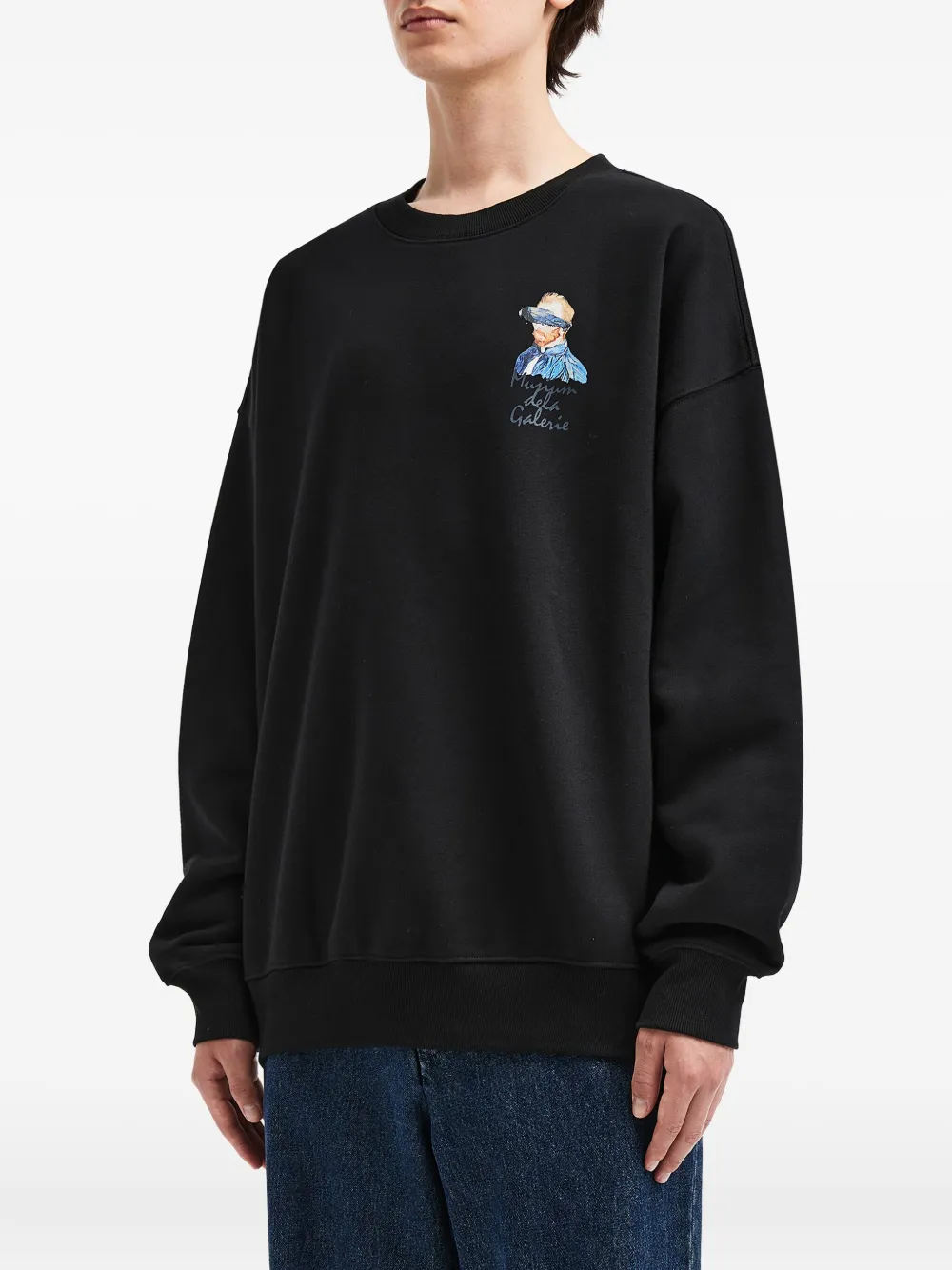 Musium Div. Sweater met ronde hals Zwart