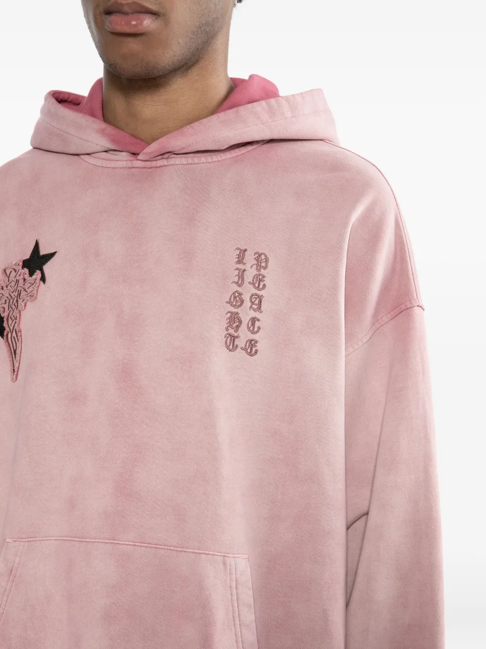 Five Cm Graphic-embroidered Hoodie In Pink