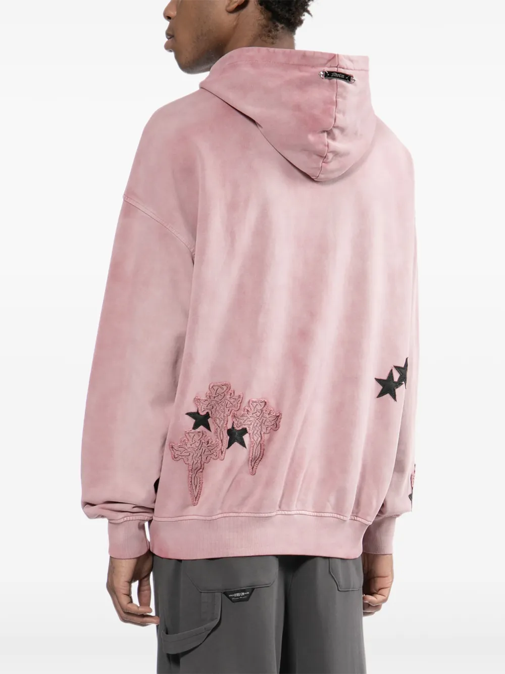 Five Cm Graphic-embroidered Hoodie In Pink