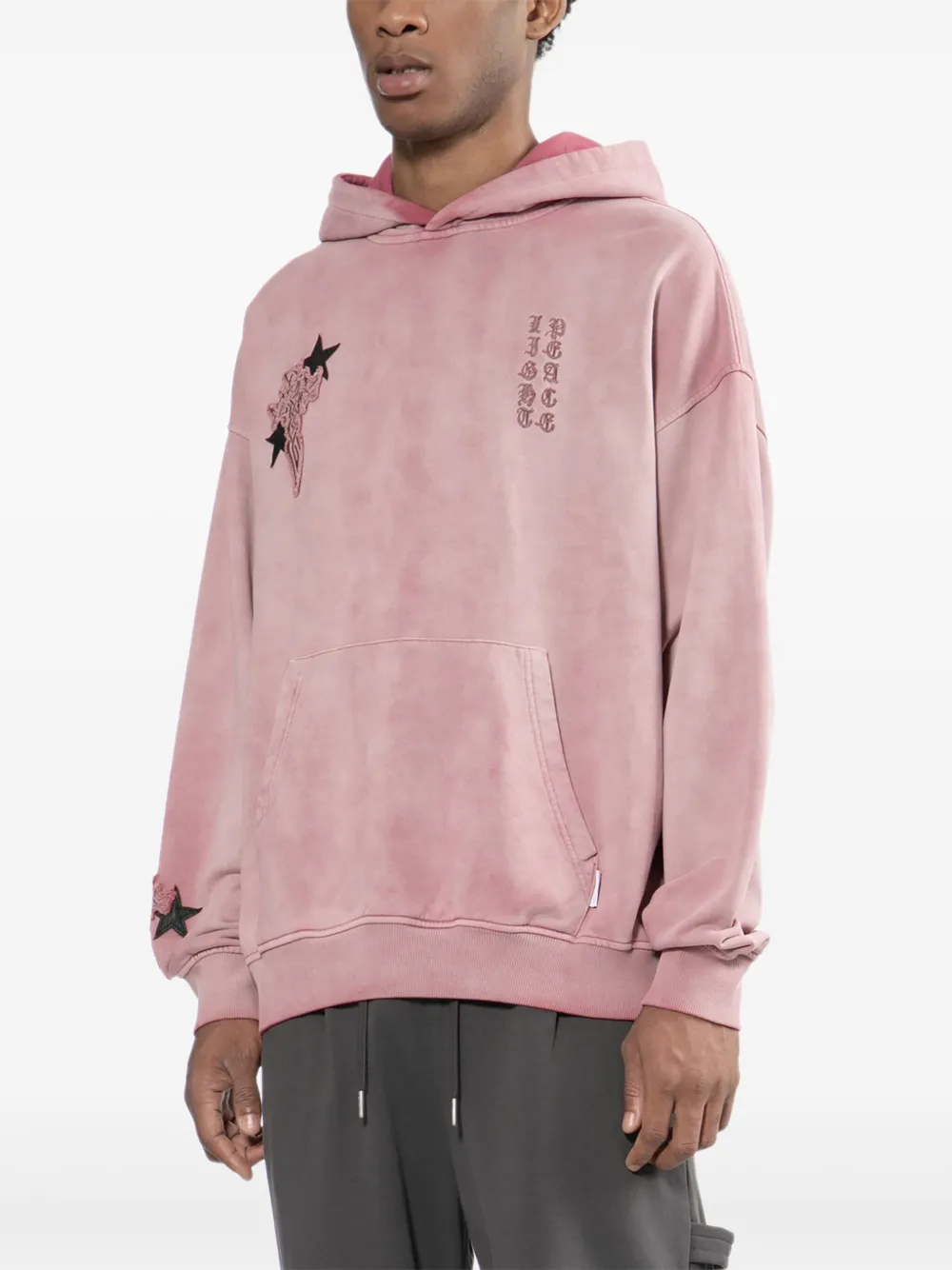 Five Cm Graphic-embroidered Hoodie In Pink