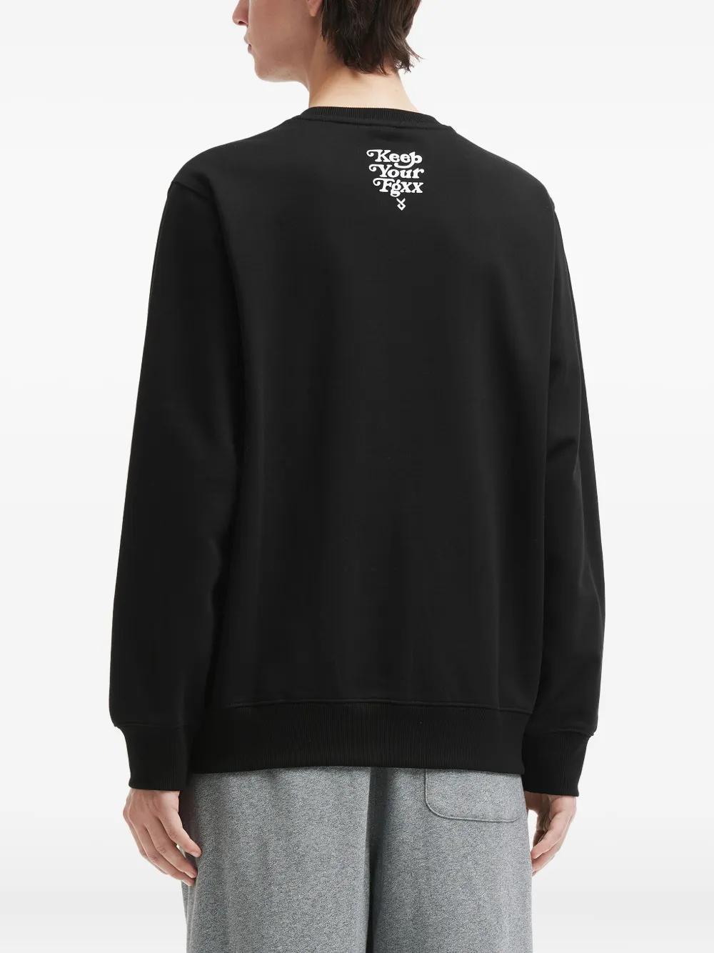 Fingercroxx Heart-logo Cotton Sweatshirt In Black