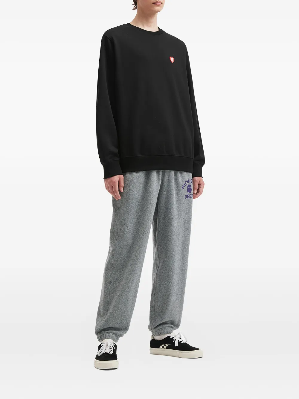 Fingercroxx Heart-logo Cotton Sweatshirt In Black