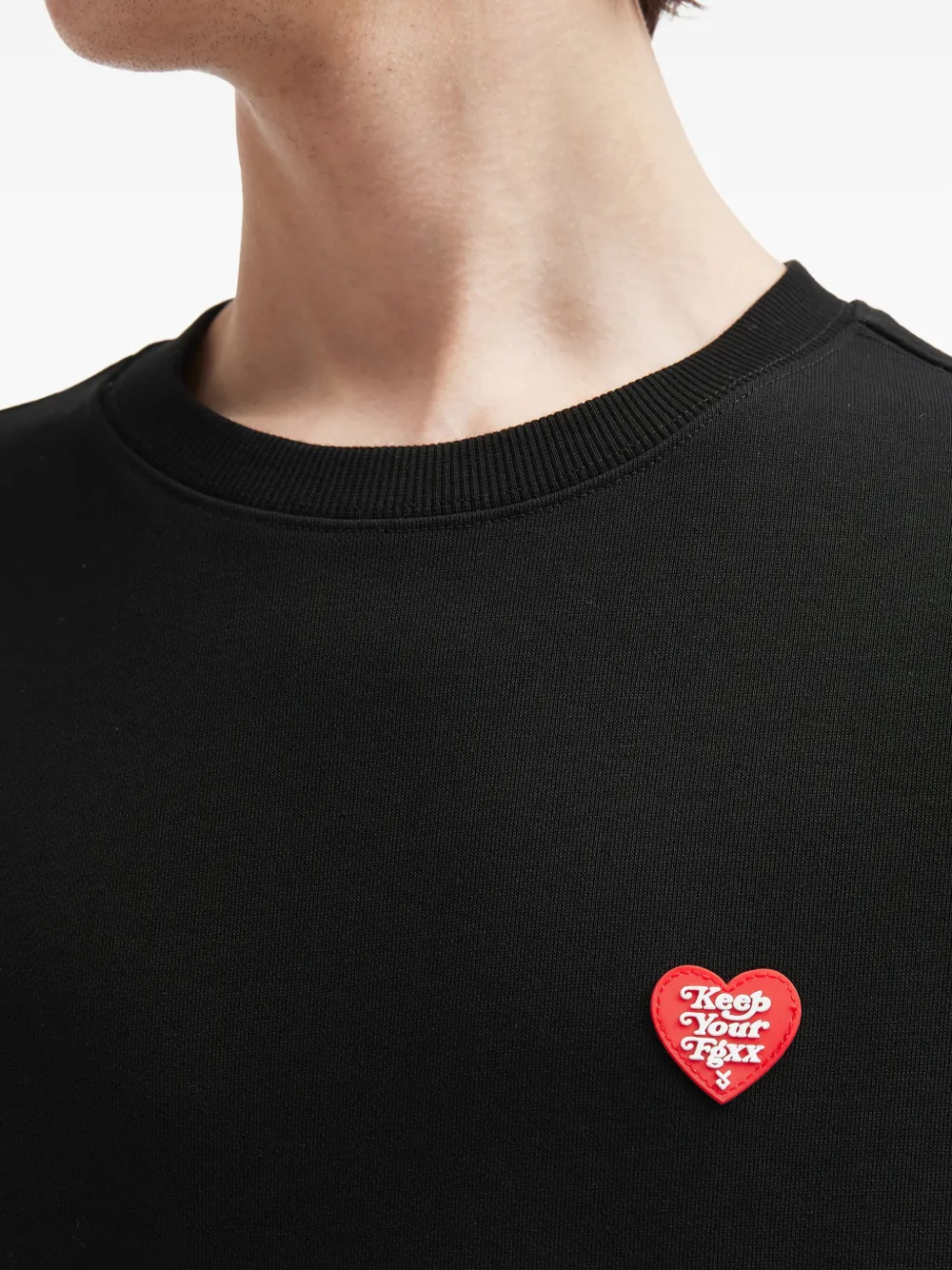 Fingercroxx Heart-logo Cotton Sweatshirt In Black