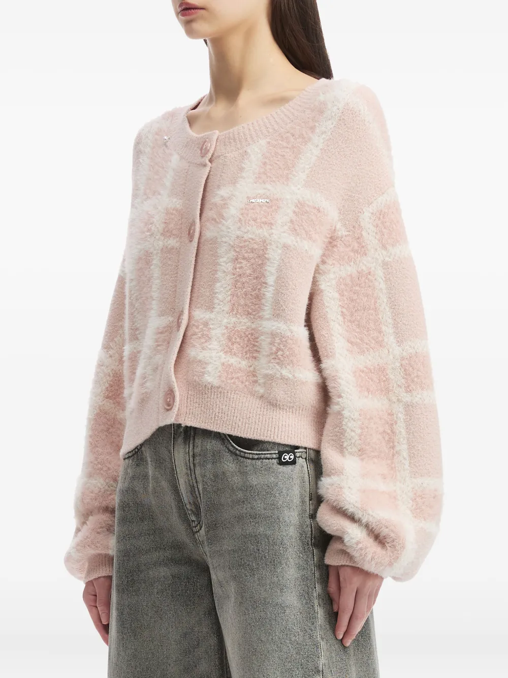 Musium Div. Checked Cardigan In Pink