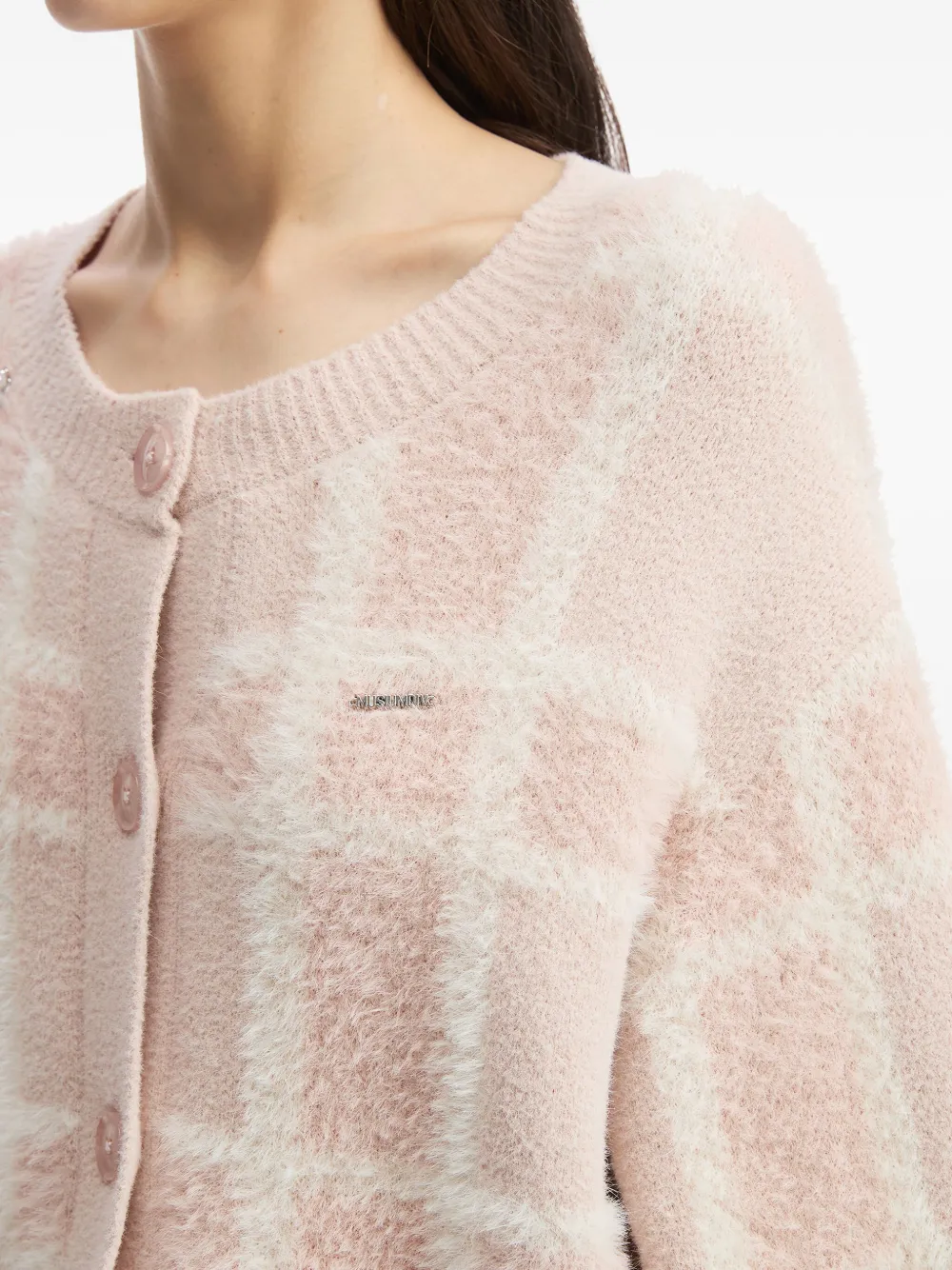 Musium Div. Checked Cardigan In Pink