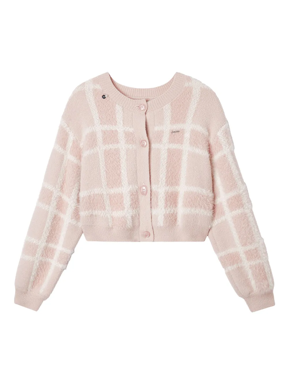 Musium Div. checked cardigan | Pink | Image 1