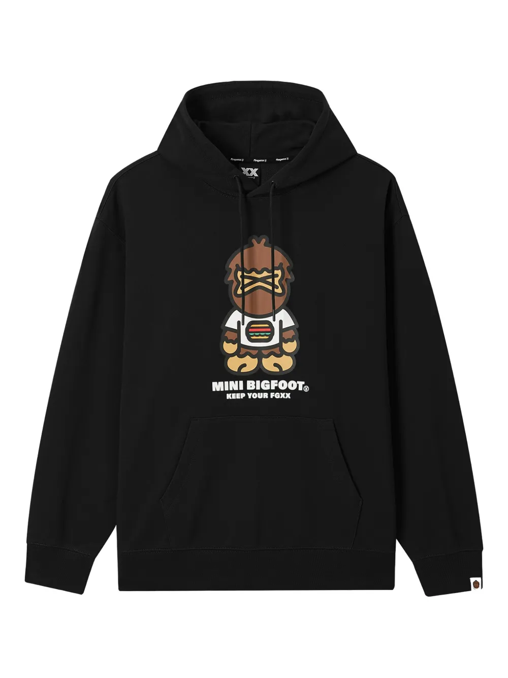 FINGERCROXX Mini Bigfoot graphic hoodie | Black | Image 1