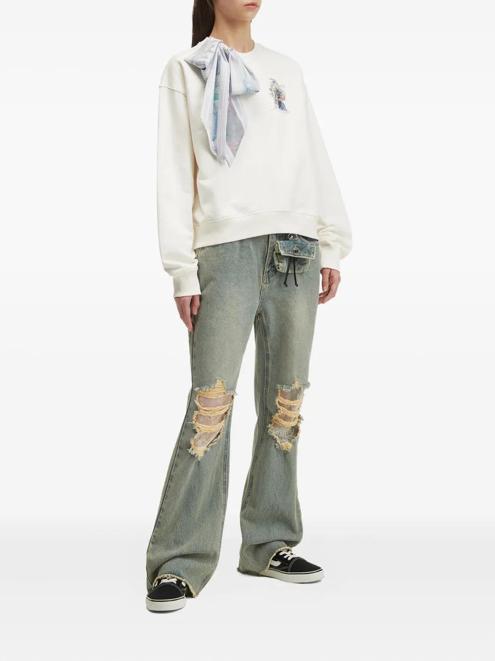 Musium Div. scarf-detail sweatshirt | Sweaters | Image 2